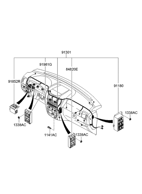 2007 Kia Sorento Wiring Assembly-INSTRUMNET Diagram for 913023E981