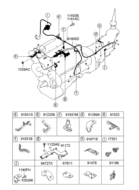 2007 Kia Sorento Bracket-Wiring Mounting Diagram for 919313E030