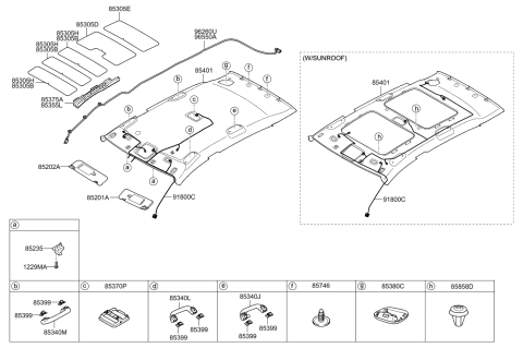 2013 Kia Sportage Sunvisor Assembly Right Diagram for 852203W630WK
