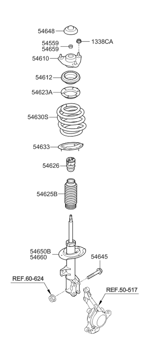 2011 Kia Sportage Bearing-Strut Diagram for 546123W000