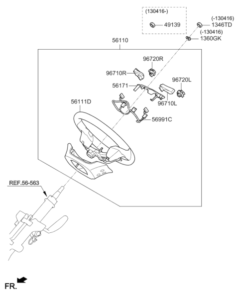 2012 Kia Sportage Switch Assembly-Steering Remote Diagram for 967003W300WK
