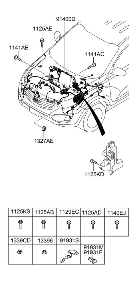 2013 Kia Sportage Wiring Assembly-Control Diagram for 914113W394
