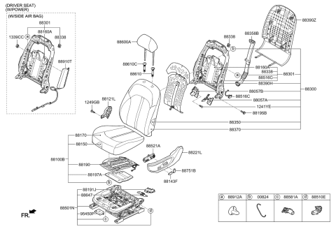 2020 Kia Optima Front Back Covering Assembly Diagram for 88370D5520H2B