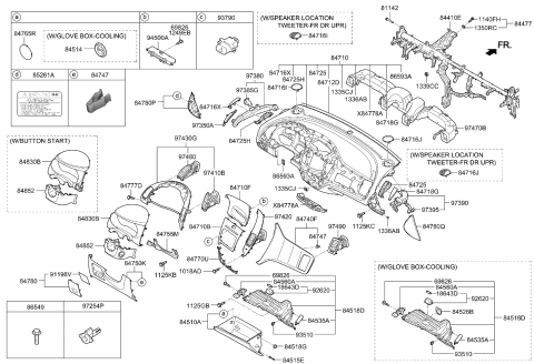 2015 Kia Forte Koup Crash Pad Assembly-Main Diagram for 84710A7010DFR