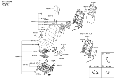 2016 Kia Forte Koup Headrest Assembly-Front Seat Diagram for 88700A7200K3F