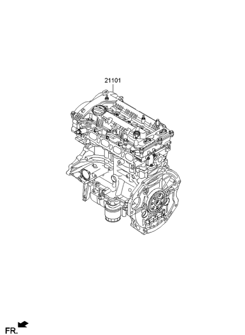 2016 Kia Forte Engine Assembly-Sub Diagram for 169V12EH00