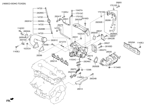 2014 Kia Forte Koup Turbocharger Diagram for 282312B720