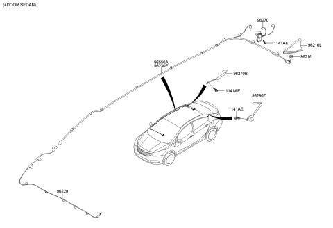 2014 Kia Forte Cable Assembly-Navigation Diagram for 96550A7100