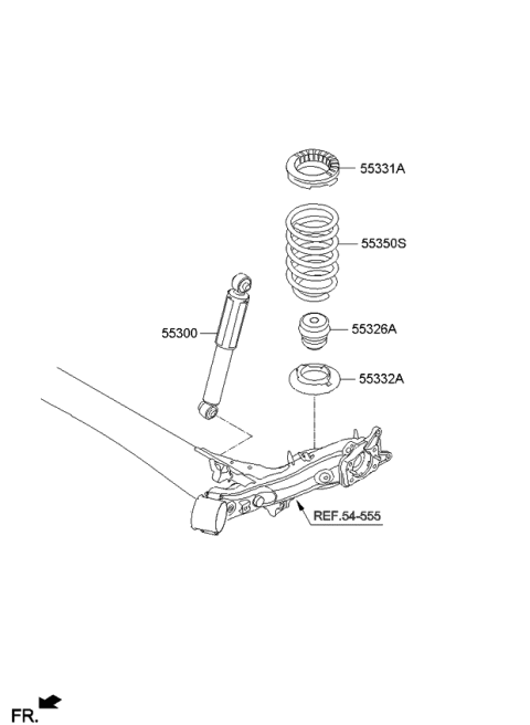 2016 Kia Forte Rear Shock Absorber Assembly Diagram for 55300A7660