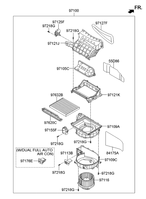 2015 Kia Forte Cover Assembly-Air Filter Diagram for 971293X000