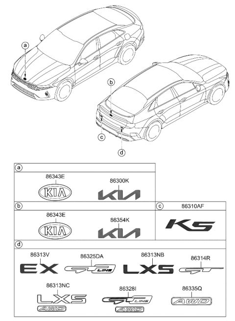 2024 Kia K5 Emblem Diagram