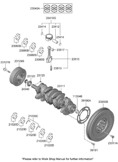 2023 Kia K5 Crankshaft & Piston Diagram 2