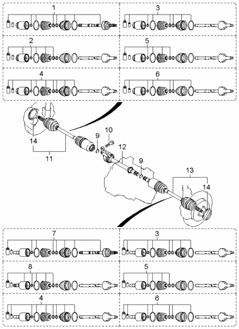 2001 Kia Spectra Joint Set-Inner Diagram for 0K2NA22620