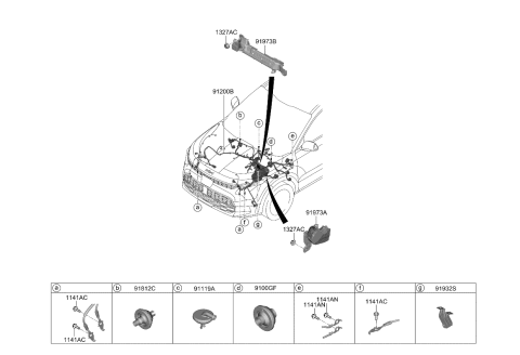 2024 Kia Niro EV WIRING ASSY-FRT Diagram for 91215AO311