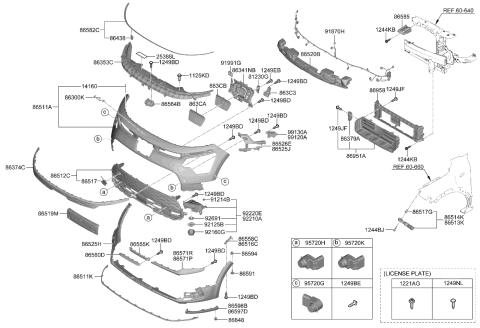 2023 Kia Niro EV ULTRASONIC SENSOR AS Diagram for 99310AT700AGT