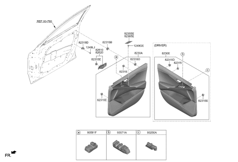 2023 Kia Niro EV Trim-Front Door Diagram