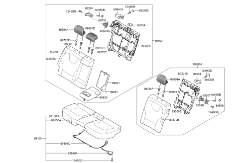 2023 Kia Niro EV COVERING ASSY-RR SEA Diagram for 89160AO800A3R