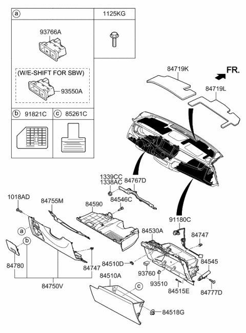 2016 Kia K900 Switch Assembly-Trunk Lid Diagram for 937503T105
