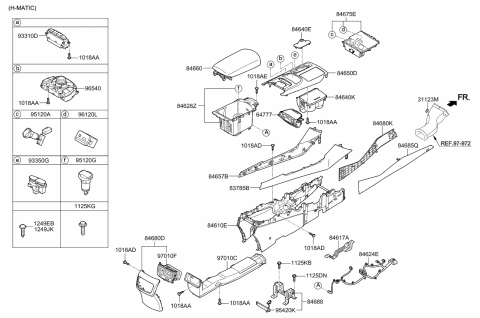 2016 Kia K900 Cover Assembly-Console U Diagram for 846503T450KBV