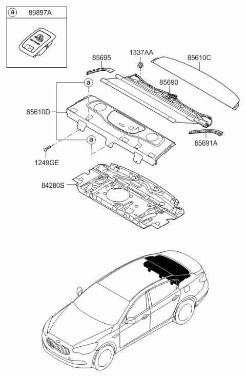 2017 Kia K900 Trim Assembly-Package Tray Diagram for 856203T200WK