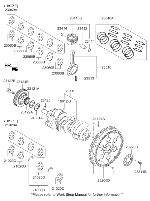 2017 Kia K900 Pin-Piston Diagram for 234123L000
