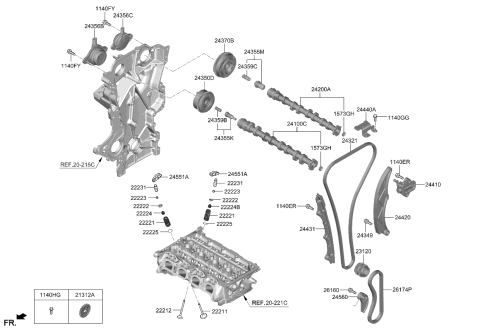 2018 Kia Rio Chain-Oil Pump Diagram for 243222M000