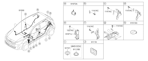 2018 Kia Rio Wiring Assembly-Floor Diagram for 91505H9530