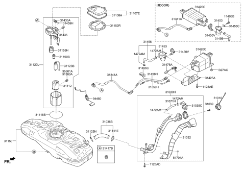 2020 Kia Rio Cover-Fuel Pump Diagram for 31107H8000