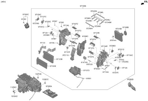 2024 Kia Niro CASE-HEATER & EVAPOR Diagram for 97134AT010