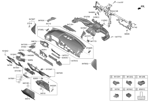 2024 Kia Niro CRASH PAD ASSY-MAIN Diagram for 84710AT000CCV