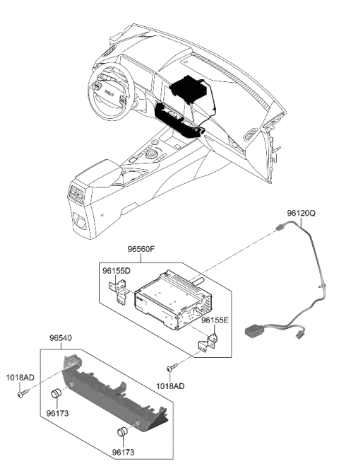 2024 Kia Niro HEAD UNIT ASSY-AVN Diagram for 96560AT110