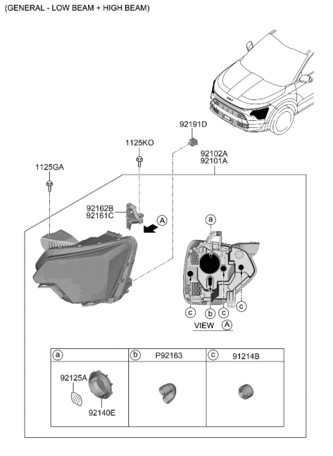 2023 Kia Niro Head Lamp Diagram 2