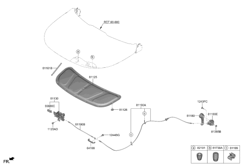 2024 Kia Niro Hood Trim Diagram