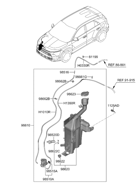 2023 Kia Niro Windshield Washer Diagram