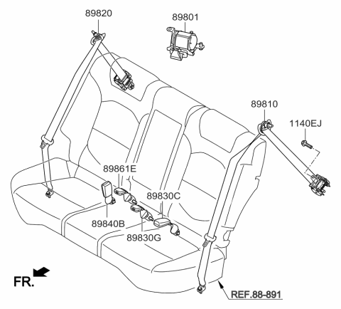 2018 Kia Sportage Connector Assembly-Anchor Diagram for 89845D9000WK