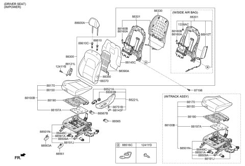2018 Kia Sportage Heater-Front Seat Cushion Diagram for 88190D9000