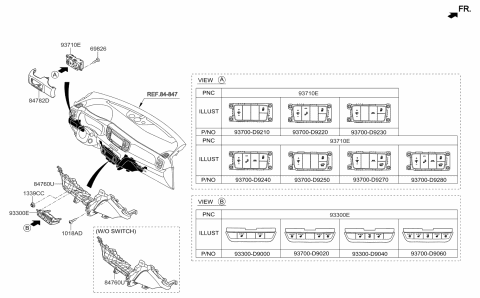 2018 Kia Sportage Panel Assembly-Crash Pad Diagram for 84760D9000GBU
