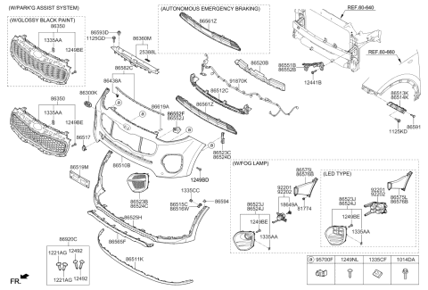 2018 Kia Sportage Cap-Front Hook Diagram for 86517D9000