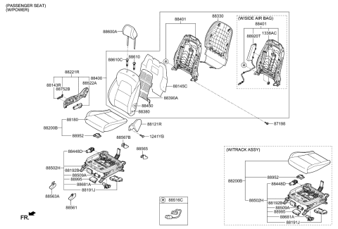 2019 Kia Sportage Back Assembly-Front Seat,RH Diagram for 88400D94002AF