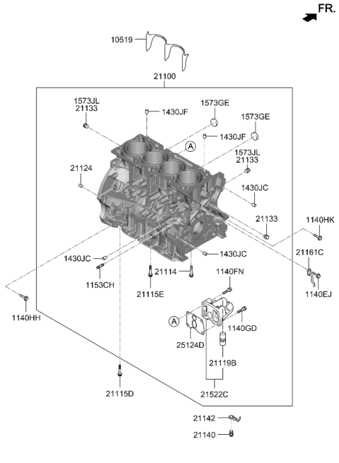 2018 Kia Sportage Block Assembly-Cylinder Diagram for 302X32GH00