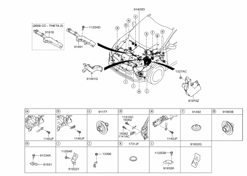 2016 Kia Sportage Wiring Assembly-Control Diagram for 91470D9040