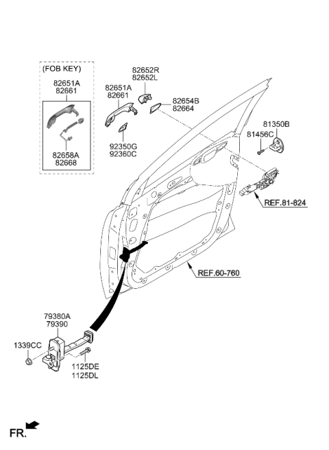 2016 Kia Sportage Cover-Front Door Outside Handle Diagram for 82652D9030