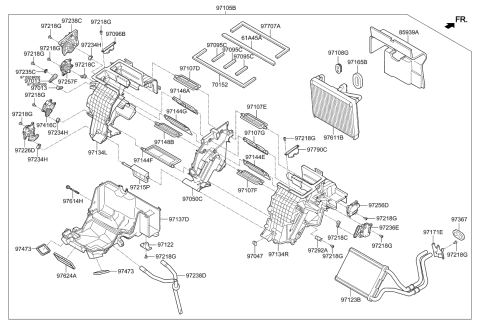 2015 Kia K900 Door Assembly-Defroster Right Diagram for 971473T100