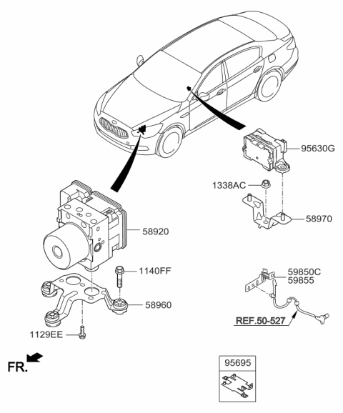 2015 Kia K900 Bracket-Mounting Diagram for 589703T000