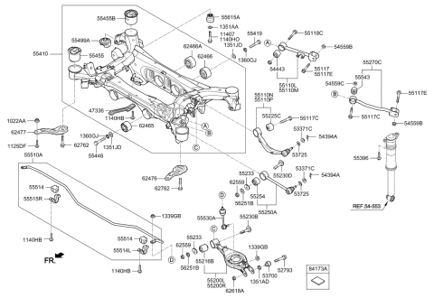 2015 Kia K900 BUSHING-CROSSMEMBER Diagram for 554953M000