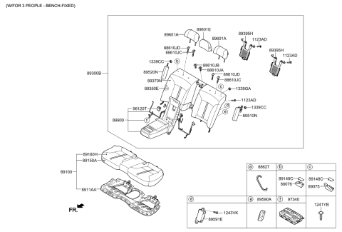 2015 Kia K900 Pad Assembly-Rear Seat Cushion Diagram for 891503T000
