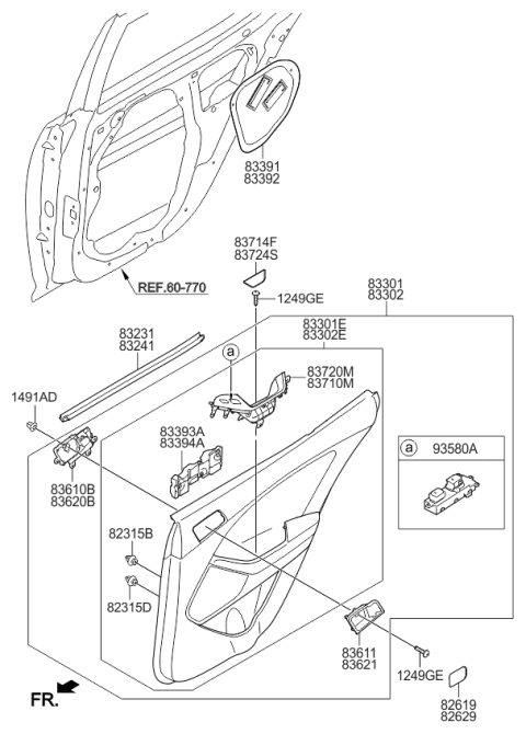 2015 Kia Optima Panel Assembly-Rear Door Diagram for 833072T330DBL