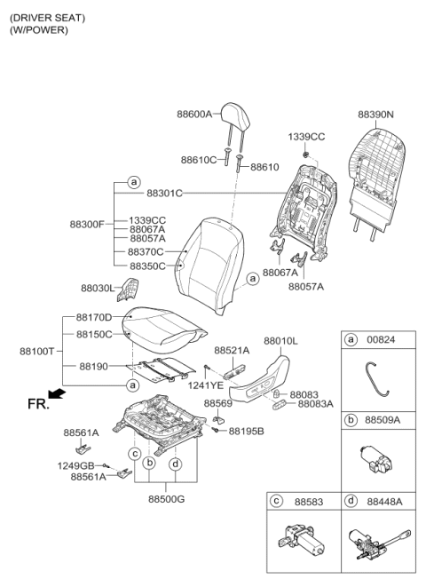 2015 Kia Optima Back Assembly-Front Seat Diagram for 883092TAA0AWC