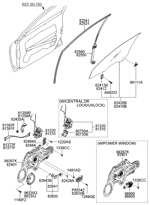 2007 Kia Spectra Front Door Inside Handle Assembly, Right Diagram for 826202F00087