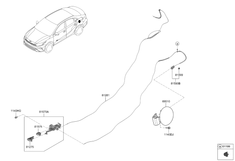 2023 Kia Forte Fuel Filler Door Diagram